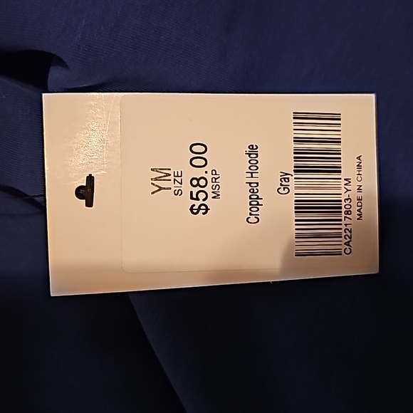 YM Brand NEW Rebel crop sweatshirt royal blue/grey - Picture 4 of 4